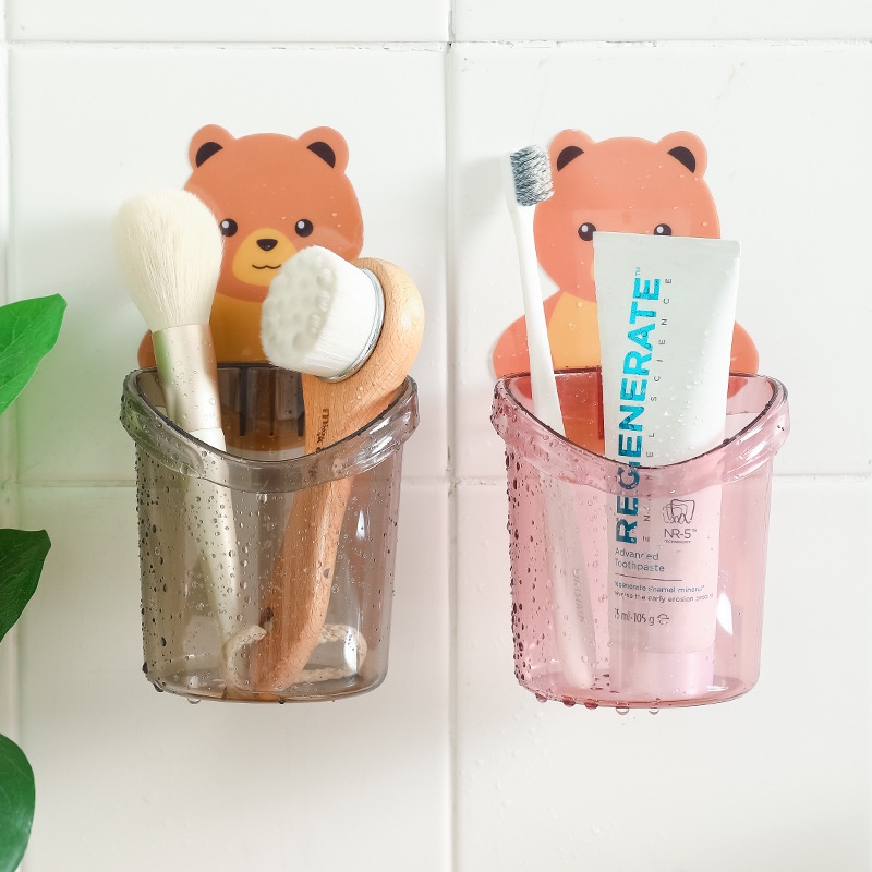 ภาพสินค้าBYENJOYSHOP ปลีก/ส่ง 20018 ที่วางแปรงสีฟัน หมีน้อย ที่วางยาสีฟัน ชั้นวางของในห้องน้ำติดผนัง กล่องเก็บอุปกรณ์อาบ จากร้าน sa.xl บน Shopee ภาพที่ 1