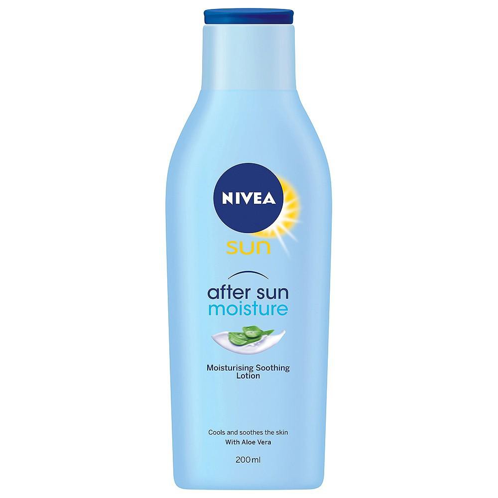 NIVEA Sun After Sun Moisturizing Soothing Lotion นีเวีย ซัน อาฟเตอร์ ซัน  มอยเจอร์ไรซิ่ง โลชั่นหลังเผชิญแดด 200ml. | Shopee Thailand