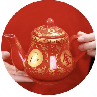 กาน้ำชา กาชงชา เซรามิคสวยงาม เหมาะสำหรับแต่งงาน บูชาไหว้พระ 茶壶茶具
