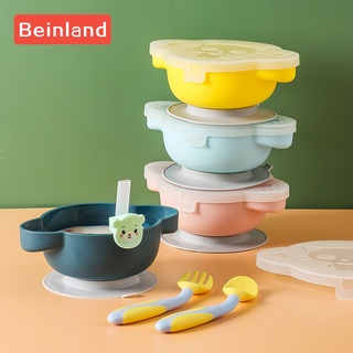 สินค้า Beinland ชุดชามใส่อาหาร พร้อมฝาปิด เพื่อการเรียนรู้เด็ก 1/4 ชิ้น