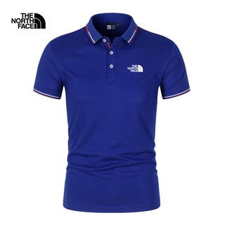 เสื้อโปโลเสื้อยืดลําลองพิมพ์ลาย The North Face สําหรับผู้ชาย