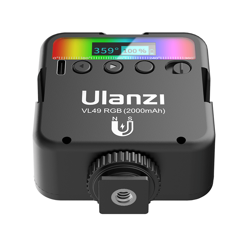 ภาพสินค้าUlanzi VL49 ไฟติดหัวกล้อง mini ไฟถ่ายภาพ ไฟถ่ายไลฟ์สด ไฟวิดีโอ (RGB 360 สี) Light Rechargable มาพร้อมแบตเตอรี่ในตัว จากร้าน z.studio บน Shopee ภาพที่ 4