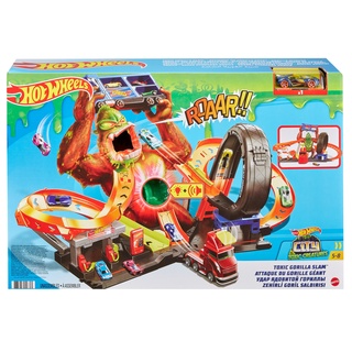 Hot Wheels City toxic Gorilla Slam รางรถเหล็ก กอริลลาสแลมพิษ มีเสียงและแสง รุ่น GTT94