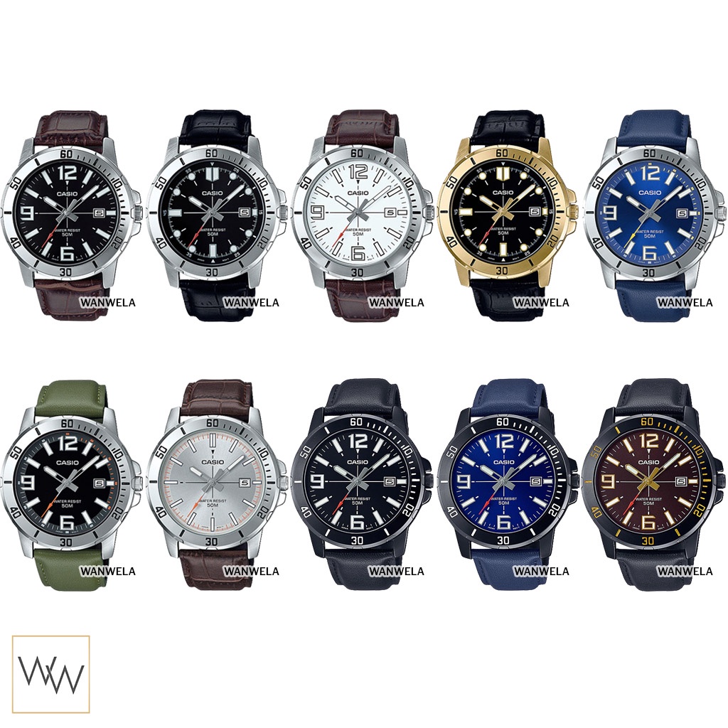 ภาพหน้าปกสินค้าของแท้ นาฬิกาข้อมือ Casio ผู้ชาย รุ่น MTP-VD01 สายหนัง จากร้าน wanwela.watch บน Shopee