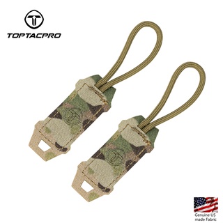 Toptacpro ตะขอยุทธวิธี ที่จับซิป 2 ชิ้น ซิปดึง Camo Drawstring Head 8904