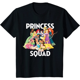 เสื้อยืดcalandfashionเสื้อยืดลําลอง แขนสั้น พิมพ์ลาย Disney Princess Squad Group สไตล์เกาหลี คุณภาพสูงS-5XL