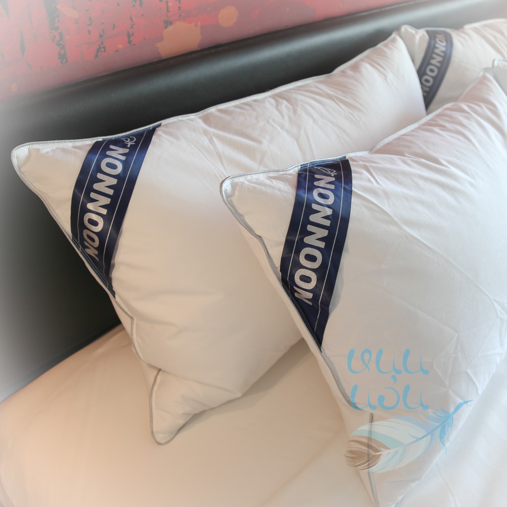 LuxeSleep รุ่น King Goose 1400 หมอนขนห่านแท้ King Size 20x36 นิ้ว สัมผัสนุ่มดุจปุยเมฆ พร้อมปลอกหมอน Cotton 100%