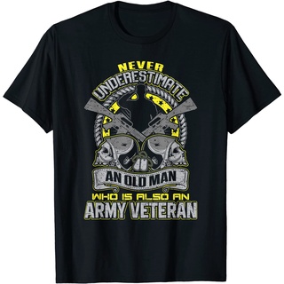 เสื้อยืดแขนสั้นลําลอง พิมพ์ลายกองทัพทหาร Veteran แฟชั่นสําหรับผู้ชาย