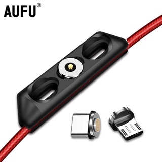 Aufu กล่องเคสแม่เหล็ก แบบพกพา สําหรับจัดเก็บสายเคเบิ้ล Micro USB Type C