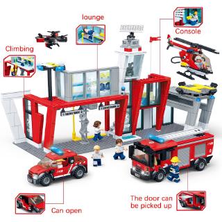 ภาพขนาดย่อของภาพหน้าปกสินค้าของเล่นตัวต่อ gudi inglyings city fire station จากร้าน babymonkeytoys.th บน Shopee