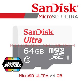 SANDISK ULTRA MicroSD Card SDSQUNS_064G_GN3MN : 64 GB (BY SYNNEX) Class 10