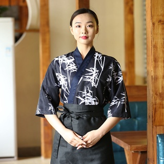 Hot sale🔥เเสื้อยูนิฟอร์มเชฟ แขนสั้น อาหารญี่ปุ่น เสื้อผ้า ซูชิ กิโมโน เกาหลี  สำหรับผู้ชาย และผู้หญิงS-2XL