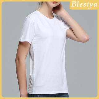 [BLESIYA] Mens Cotton Blank T-Shirts Women Modal Shirt Plain T Shirt Tee White S