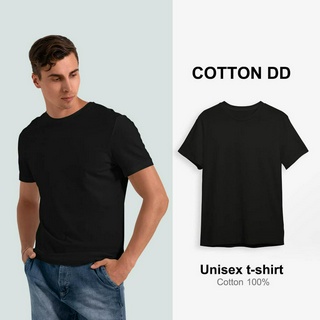เสื้อยืด สีดำ คอกลม เนื้อนุ่มใส่สบาย  cotton100% สินค้าพร้อมส่ง