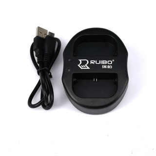 Dual Charger for LP-E6 Battery for With Micro USB Cable แท่นชาร์จแบตกล้องแบบคู่ ชาร์จทีละ2ก้อน (0226)