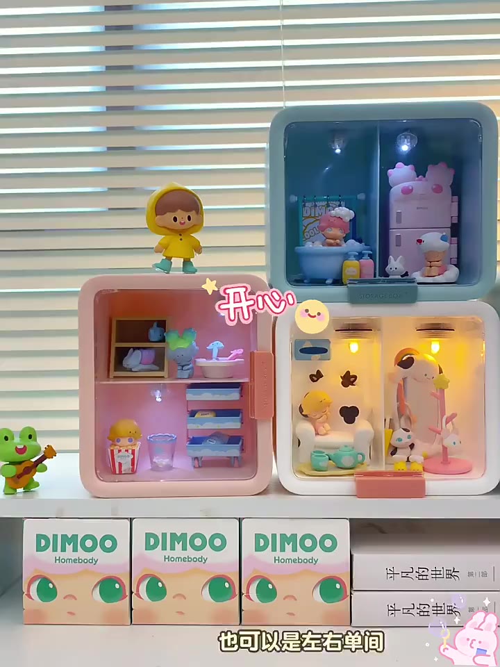 กล่องเก็บของ-บ้านตุ๊กตา-กล่องแสดงซีรี่ส์-bubble-mart-house-ที่เก็บกล่องตาบอด-2-ชั้น-แบบใส-สําหรับบ้านตุ๊กตา