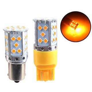 2หลอดไฟเลี้ยว LED สีส้ม ใส่แทนไฟเลี้ยวหน้าได้เลี้ยวหลังได้ แบบกระพริบปกติ ตามมาตรฐาน สว่างมาก35SND 3030