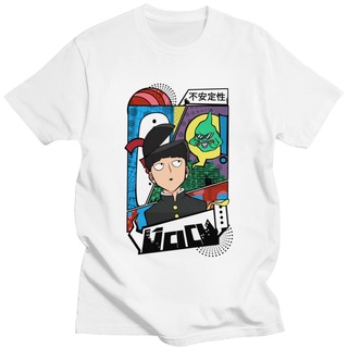 เสื้อยืด Fashion Mens Manga Mob Psycho 100 T-Shirt Short Sleeve  Tshirt Printed Shigeo Kageyama Shirt Ekubo Pop Tee