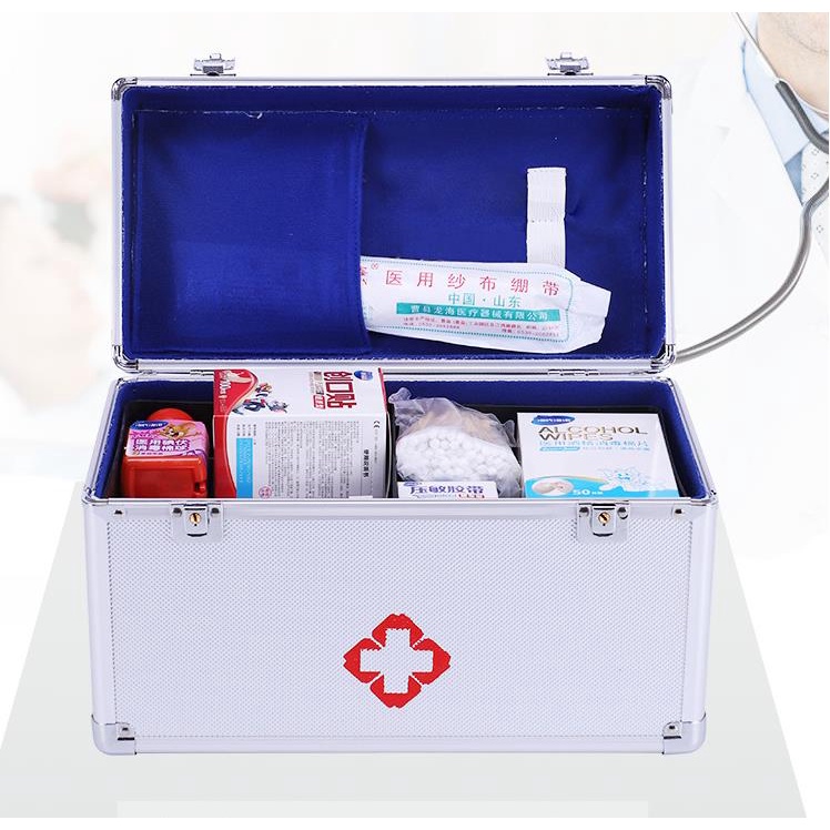กล่องอลูมิเนียมกล่องปฐมพยาบาลกล่องยา-กล่องเก็บยา-กล่องปฐมพยาบาล-กล่องอลูมิเนียมเปล่า-กล่องปฐมพยาบาล-กล่องยา-สีเงิน