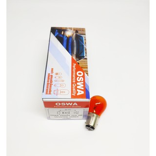 หลอดไฟ 1016 12V 25/10W สีส้ม OSWA หลอดไฟท้าย,หลอดไฟหรี่,หลอดไฟหรี่ (1กล่อง=10หลอด)