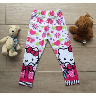 กางเกงเลคกิ้งเด็กผู้หญิง 2-3 ขวบ ลายเฮลโหล คิตตี้ Hello Kitty ไซส์ S กางเกงขายาว เด็กผู้หญิง