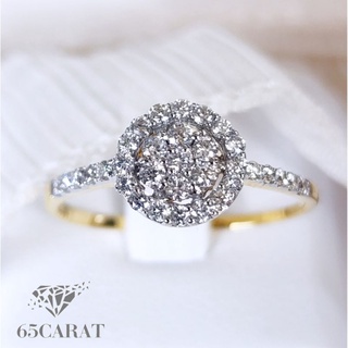 65Carat - แหวนเพชรแท้ แหวนทองแท้9k{37.5%} เพชรเบลเยี่ยมคัทน้ำ 100 รหัสR21