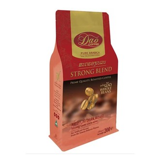 Dao Coffee Strong Blend Whole Beans Coffee 200 g.กาแฟดาว การผสมผสานที่แข็งแกร่ง กาแฟชนิดคั่วบด ขนาด200กรัม.