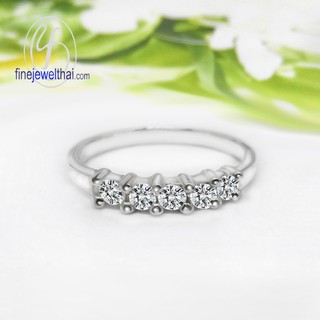 Finejewelthai แหวนเพชรCZ-แหวนเงินแท้-แหวนหมั้น-แหวนแต่งงาน-Diamond-CZ-Silver-Ring - R1209cz