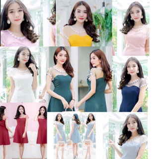 อ่านก่อนสั่ง💥M-2XL 025 เดรส ซีทรู ลูกไม้ น่ารัก เดรสออกงาน เดรสงานแต่ง ชุดออกงาน ชุดงานแต่ง ชุดสาวอวบ  ทำงาน เที่ยว💥