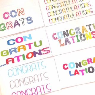ภาพขนาดย่อของภาพหน้าปกสินค้าcongratulations card​ การ์ดแสดงความยินดี(1แพคมี​ 10ใบ)​ จากร้าน shop88yy บน Shopee