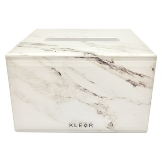 กล่องใส่ทิชชู กล่องทิชชูPOPUPอะคริลิก KECH MARBLE สีขาว อุปกรณ์บนโต๊ะอาหาร ห้องครัว อุปกรณ์ TISSUE BOX KECH MARBLE ACRYL