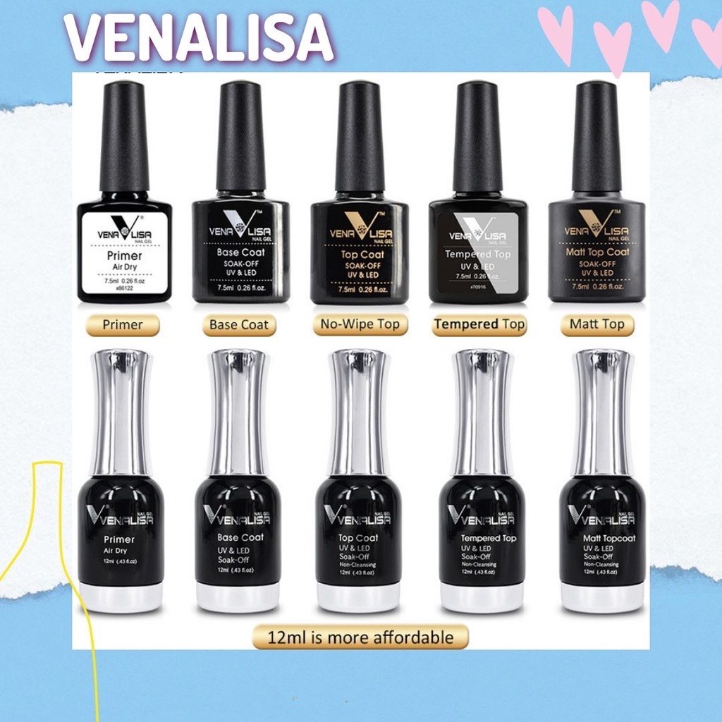 ภาพหน้าปกสินค้าVenalisa เบส ท็อป ท็อปกระจก ไพรเมอร์ ท็อปด้าน จากร้าน emmienails บน Shopee