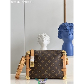 M46358 LV monogram side trunk crossbody snaplock messenger flap structured party clutch