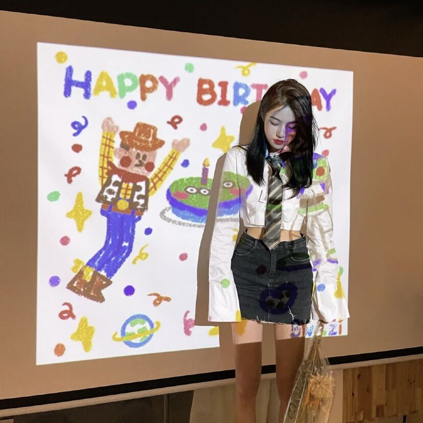 ภาพสินค้าโปรเจคเตอร์วันเกิด แถมถ่าน Happy Birthday Projector ปาร์ตี้วันเกิด โปรเจคเตอร์ วันเกิด เครื่องฉายภาพ แว่นตา HBD จากร้าน jingjoeshop บน Shopee ภาพที่ 7