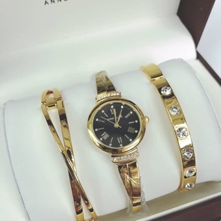 ราคาเรือนละ 950.-  💕 ANNE KLEIN  💕  - นาฬิกาสายสแตนเลส พร้อมกำไล ครบเซ็ต - ขนาดหน้าปัด 28 mm    - พร้อมกล่องแบรนด์