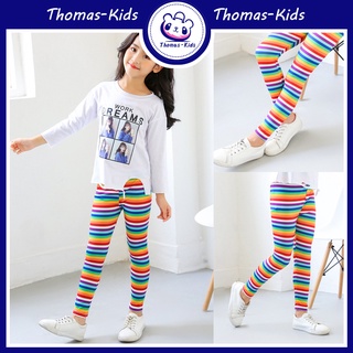 สินค้า [THOMAS Kids] กางเกงเลกกิ้งขายาว ผ้าเรยอน พิมพ์ลาย สําหรับเด็กผู้หญิง อายุ 3-10 ปี