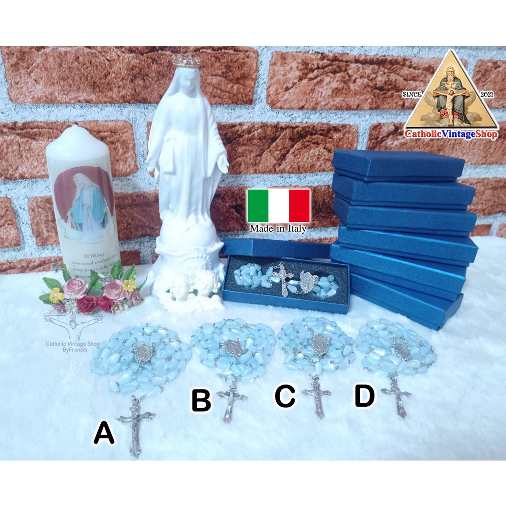 สายประคำ-คาทอลิก-สายประคำแม่พระ-italy-สายประคำเม็ดหยดน้ำ-ลูกประคำ-catholic-rosary-คริสต์-พระแม่มารีย์-สร้อยคอ