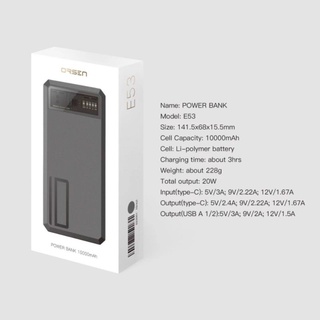 Eloop Orsen มอก. E53 แบตสำรอง 10000mAh QC 3.0 | PD 20W Power Bank ชาร์จเร็ว Fast Quick Charge ของแท้