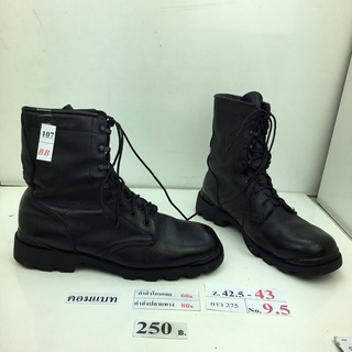 รองเท้าคอมแบท รองเท้าทหาร Combat shoes หนังสีดำ สภาพดี ทรงสวย มือสอง คัดเกรด ของนอก เกาหลี