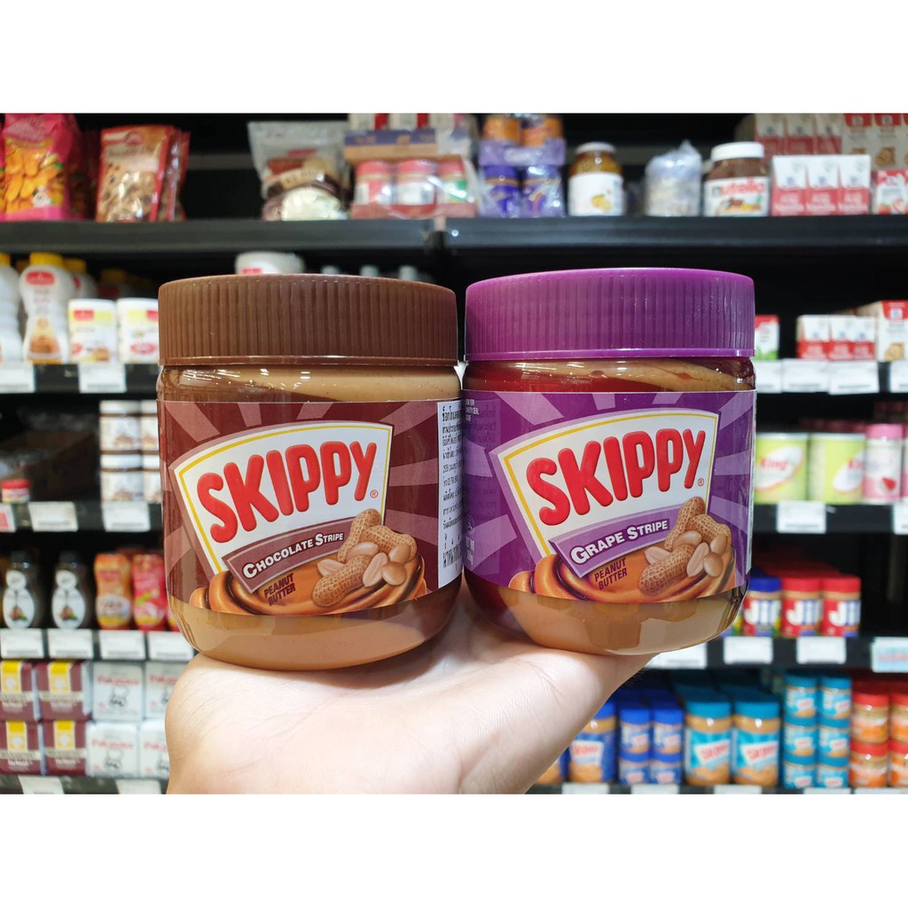 skippy-peanut-butter-stripe-สกิปปี้-เนยถั่วบดผสมครีม-350-กรัม-มีให้เลือก