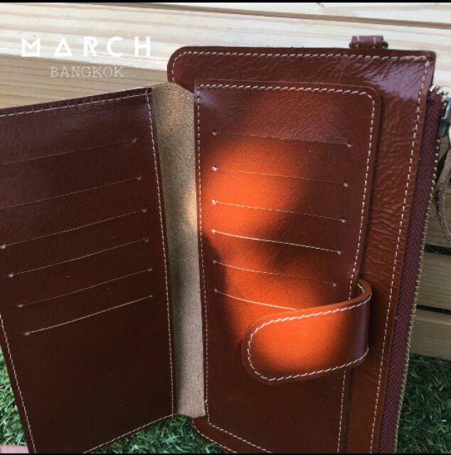 กระเป๋าสตางค์ใบยาว-แบบc-long-wallet-genuine-leather-หนังแท้-c