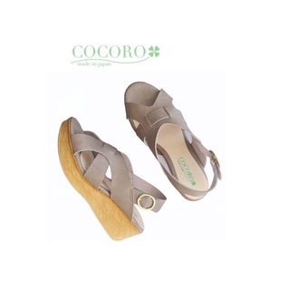 Cocoro Shoes รองเท้าเพื่อสุขภาพผู้หญิง รองเท้าส้นตันที่น้ำหนักเบามาก ใส่สบาย รุ่น Wedge สีโอ๊ค