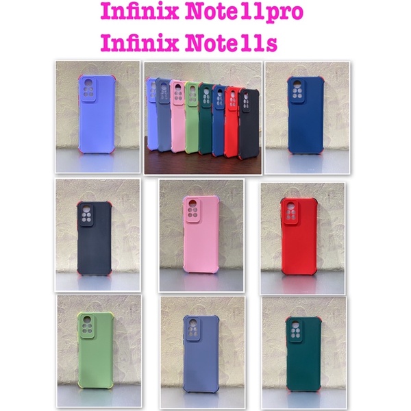 ภาพหน้าปกสินค้าInfinix Note11sรุ่น​ใหม่ล่าสุด พร้​อมส่งใน  เคสTPUนิ่มสีพื้นปุ่มสี For Infinix Note 11s / Infinix Note11pro จากร้าน ling88888shop บน Shopee
