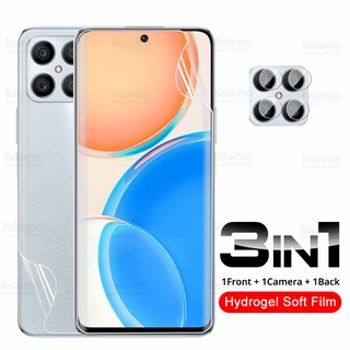 3in1 Hydrogel Film For Honor X8 Camera Glass Back Front Soft Film On HonorX8 Honer Xonor Honar X 8 6.7" Phone Screen Protector