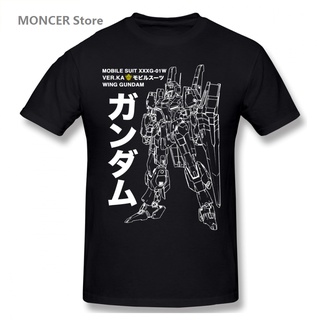 เสื้อยืดผ้าฝ้ายเสื้อยืดแขนสั้น ผ้าฝ้าย พิมพ์ลายกราฟฟิค Gundam Robot สไตล์ญี่ปุ่น สําหรับผู้ชาย DF12HJ42820L XL  XXL 3XL