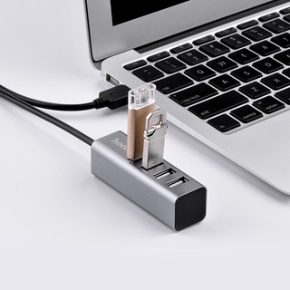 HOCO HB1 สี่พอร์ต USB  HUB 2.0 4 USB port ฮับการชาร์จและการถ่ายโอนข้อมูลรองรับการป้องกันวงจรสาย 80 ซม