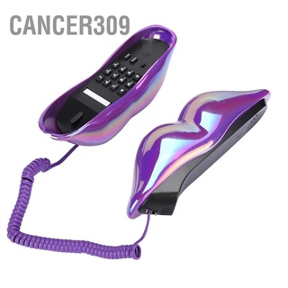 Cancer309 Creative Purple Lips Telephone Electroplate Desktop Landline Phone for Home Office