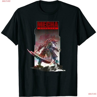 【hot sale】S017.VII New เสื้อยืดแขนสั้นพิมพ์ลาย Godzilla Vs Kong Mechagodzilla สีดําไซส์ S 3XL เสื้อยืดผ้าฝ้าย