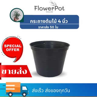 (50 ใบ) กระถางต้นไม้ 4 นิ้ว  กระถางพลาสติก กระถางมินิมอล