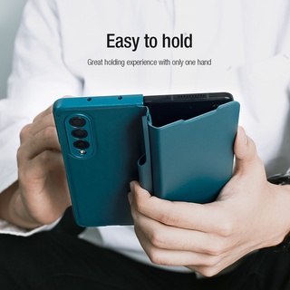 NILLKIN เคสโทรศัพท์มือถือหนัง PU ฝาพับ กันกระแทก พร้อมช่องใส่ปากกา คุณภาพสูง สําหรับ Samsung Galaxy Z Fold 3